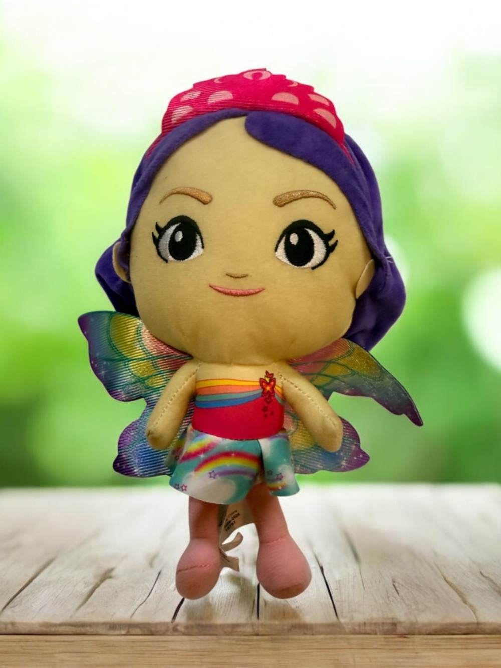 Barbie Rainbow Fairy Plush Doll Purple Hair Wings Soft Toy